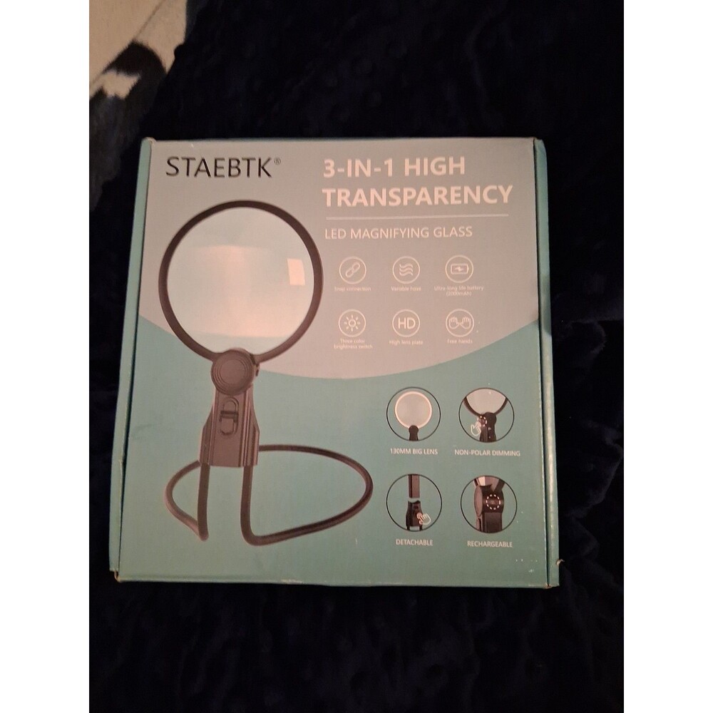 STAEBTK 3-in-1 High Transparency LED Magnifying Glass New